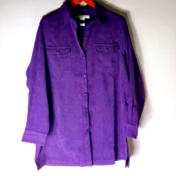Romans S Dragon Purple Button Down Shacket - Picture 1 of 3